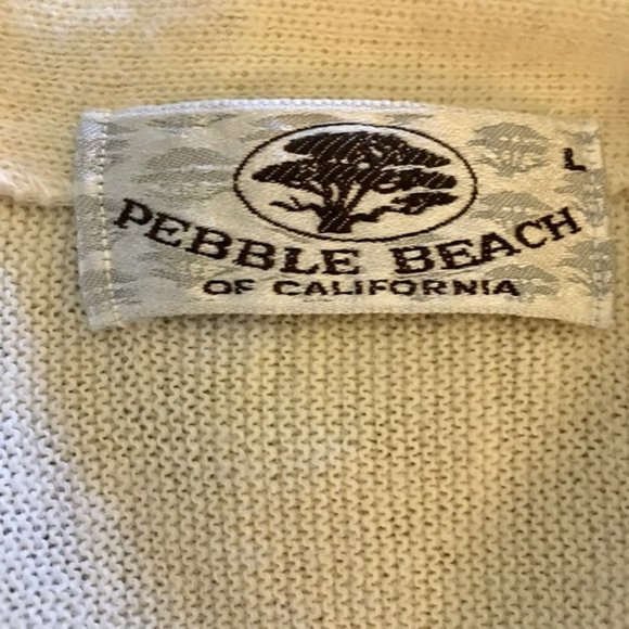 Pebble Beach California Sweater Cardigan V Neck Grandpa Golf Unisex 1980s - Picture 5 of 8